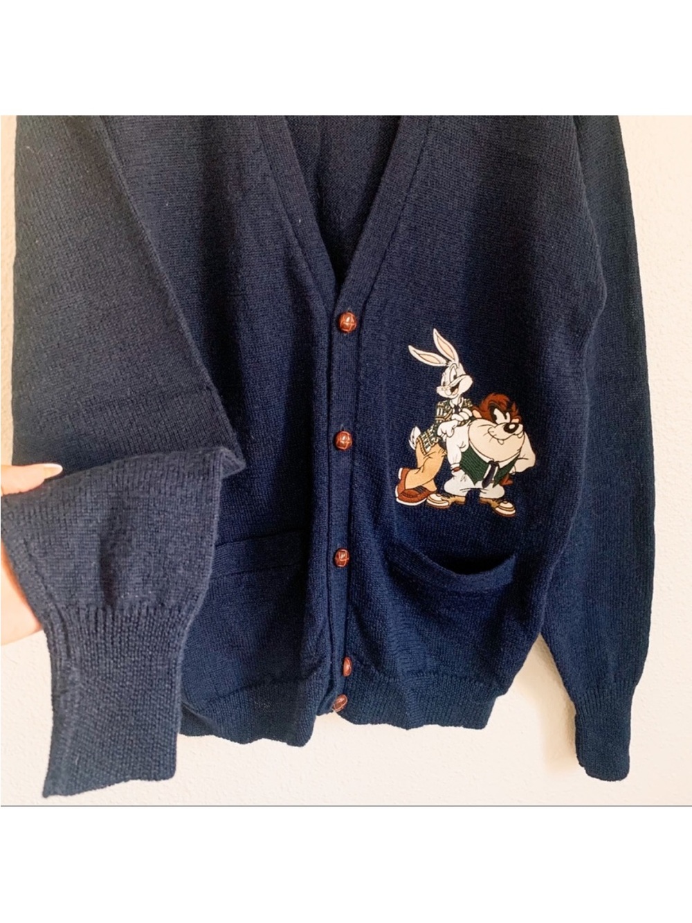 Vintage looney tunes cardigan in blue - Picture 2 of 4